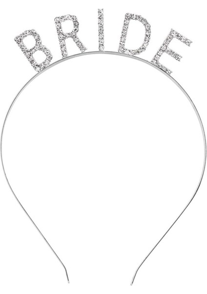 Gümüş Renk Bekarlığa Veda Kristal Taş Bride Tacı Ithal 16 x 10 cm (4767)