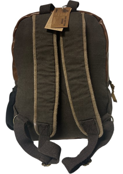 Old Cotton Kaliteli Siyah Vintage Salaş Baskılı Disayn Günlük Gezi Okul Sırt Çantası Revilla Bag 28X38CM