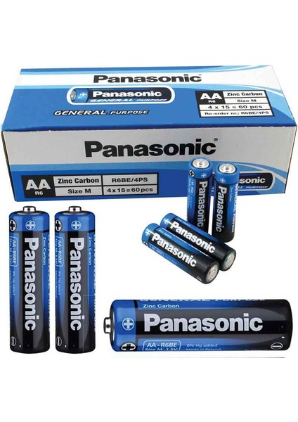 Panasonıc Manganez Aa Kalem Pil 60LI Paket Fiat (R6BE/4PS) (4767)