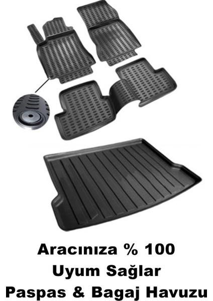 Jaecoo J7 4x2 2024- Araca Özel Üretilmiş 3D Bagaj Havuzu ve Paspas