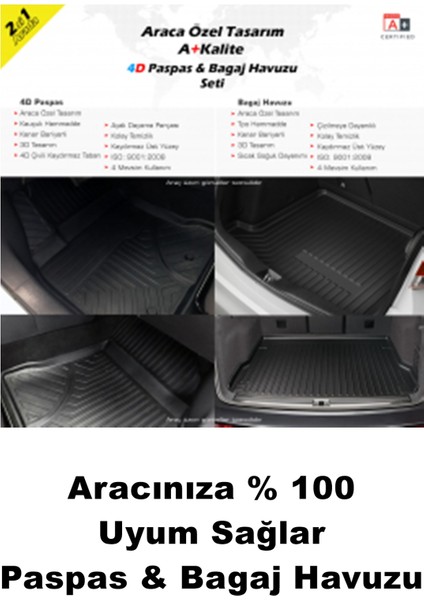 Volkswagen Passat B8 2015+2022 Araca Özel Üretilmiş 3D Bagaj Havuzu ve Paspas fiyatları