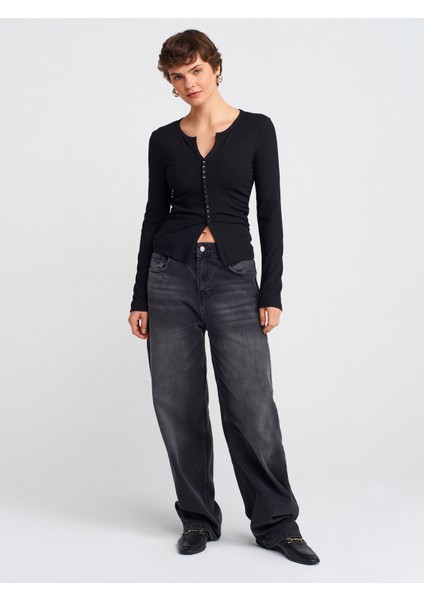 31548 Düğme Detaylı Büzgülü Top-Siyah modelleri