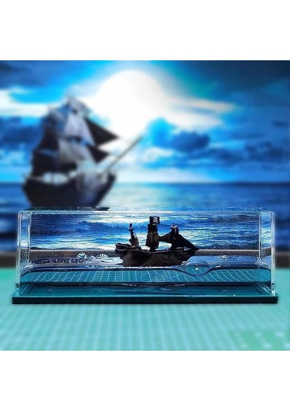 Dekoratif Batmayan Renkli Sulu Korsan Gemisi Figürlü Akvaryum Içinde modelleri