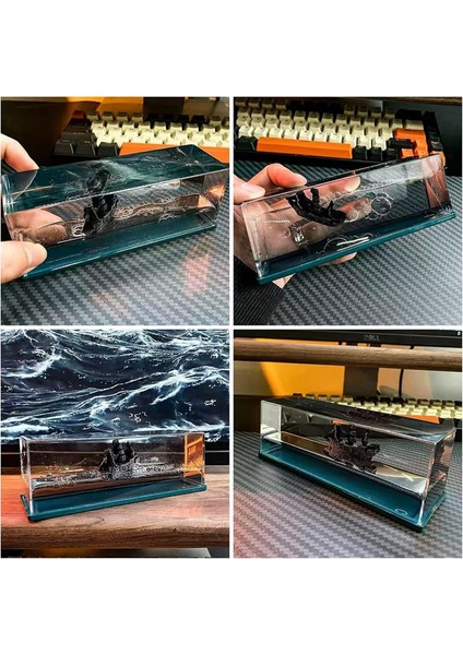 Dekoratif Batmayan Renkli Sulu Korsan Gemisi Figürlü Akvaryum Içinde indirimleri