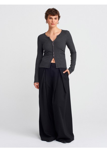 31548 Düğme Detaylı Büzgülü Top-Siyah modelleri