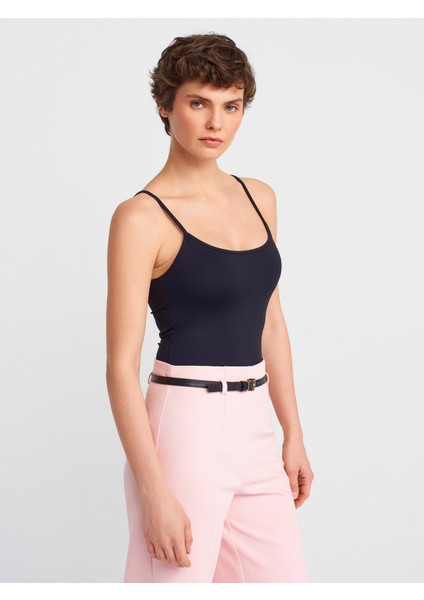 20901 İnce Askılı Poliamid Top-Siyah