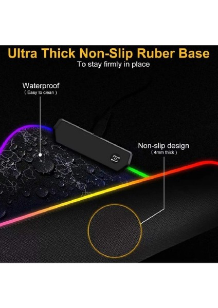 Rgb Dünya Harita Desenli Mouse Pad LED Işıklı Su Geçirmez Gaming Mousepad indirimleri