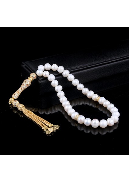 Altın Kaplama Zirkon Taşlı Gümüş Set Inci Taşlı Tesbih fiyatları