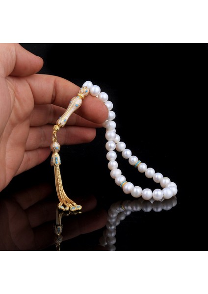 Altın Kaplama Zirkon Taşlı Gümüş Set Inci Taşlı Tesbih fiyatları