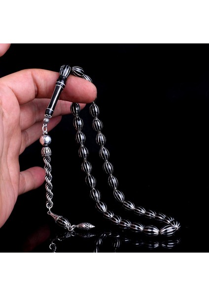 12 Yarma Karpuz Dilim Erzurum Oltu Taşı Tesbih 925 Gümüş Püsküllü fırsatları