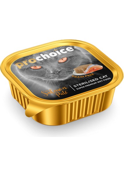 Prochoice 100 Gr X 16 Adet Kısırlaştırılmış Kediler İçin, Tahılsız, Somon Balıklı Ezme Zrnet