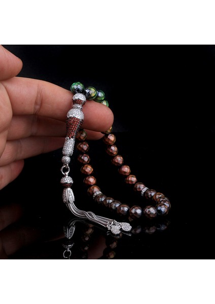 Zirkon Taş Gümüş Set Renk Değiştiren His Taşı Tesbih fiyatları