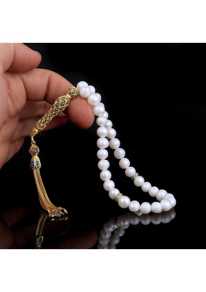 Altın Kaplama Zirkon Taşlı Gümüş Set Inci Taşlı Tesbih fiyatları