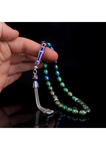 Zirkon Taş Gümüş Set Renk Değiştiren His Taşı Tesbih
