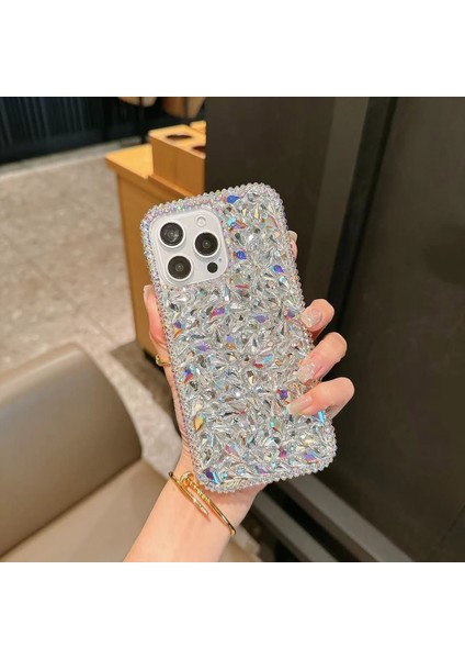 Apple iPhone 14 Fosforlu Diamond Taşlı Telefon Kılıfı