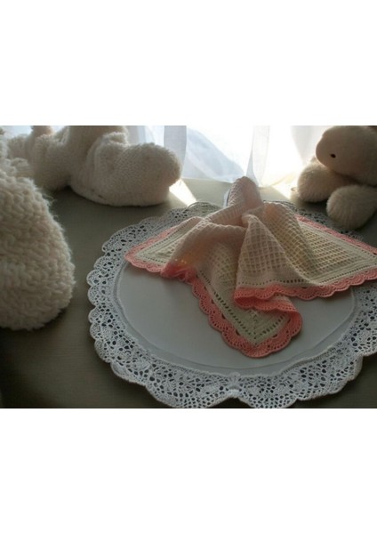 handmade tığ işi örme % 100 pamuk astarlı bebek battaniyesi