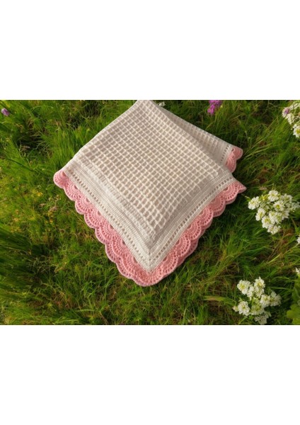 handmade tığ işi örme % 100 pamuk astarlı bebek battaniyesi