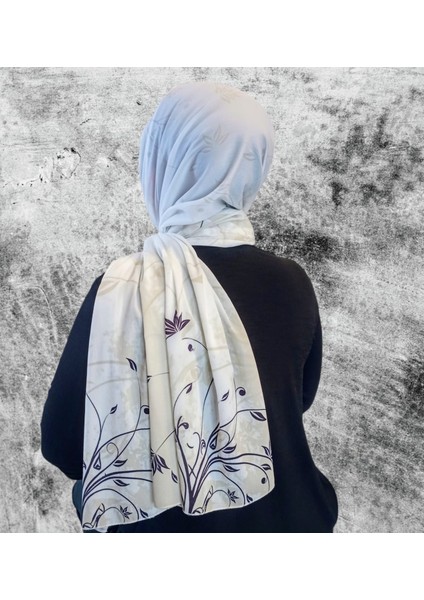 Ağaçkabuğu Kumaş Krem/siyah Çiçek Desen Soft Şal fiyatları