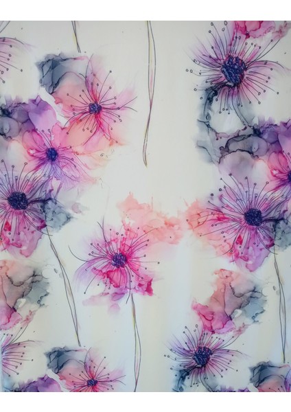 Ağaçkabuğu Zemin Çiçek Desen Pembe Soft Şal modelleri