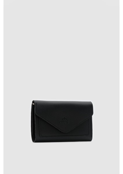 Zarf Detaylı Nakit ve Bozuk Para Bölmeli Bayan Cüzdan-Siyah fiyatları