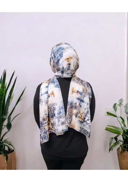 Ithal Krep Çok Renkli Etnik Desen Şal