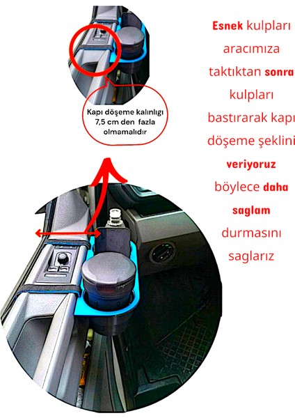 HR PLAST araç içi oto bardaklık ve bardak içecek tutucu gri Renk Seçeneği