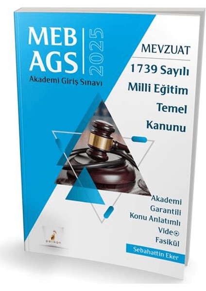 Meb - Ags Mevzuat Bilgisi 1739 Sayılı Milli Eğitim Temel Kanunu Konu Anlatımlı Video Fasikül - Sebahattin Eker