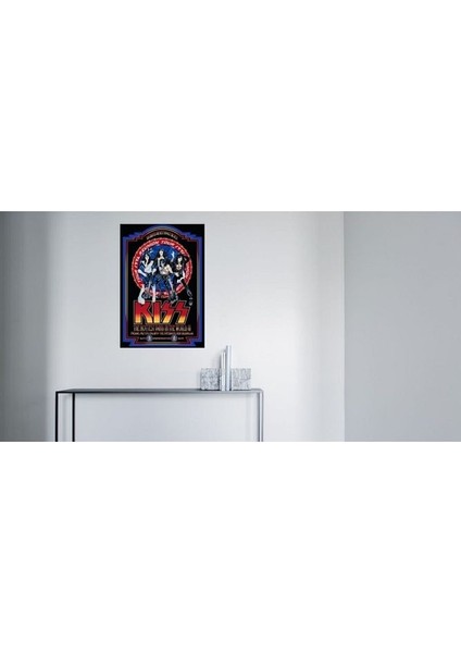 Kiss Konser Temalı Dekoratif Ahşap Retro Poster Tablo modelleri