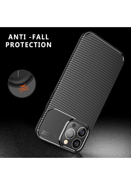 Apple iPhone 16 Pro Max Uyumlu Kılıf Karbon Görünümlü Kamera Koruyculu Mat Kaymaz Slikon Kapak