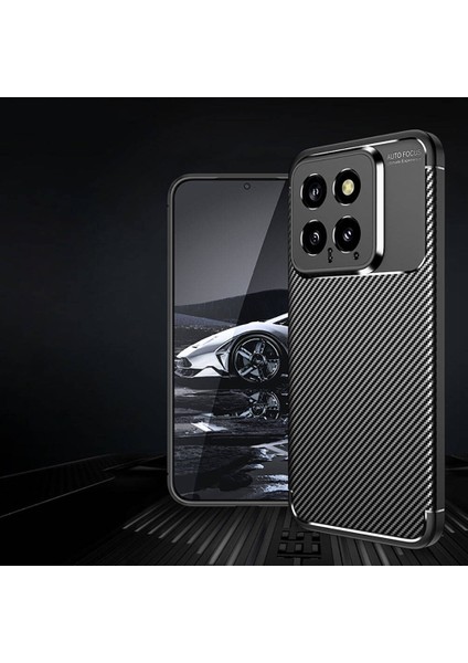 Xiaomi Mi 14 Uyumlu Kılıf Karbon Görünümlü Kamera Koruyculu Mat Kaymaz Slikon Kapak modelleri
