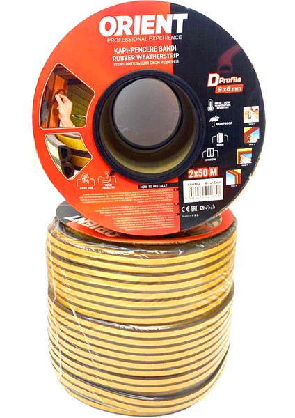 Kahverengi 100 mt 2X 50 mt Bobin Fitil Kapı Pencere Bant