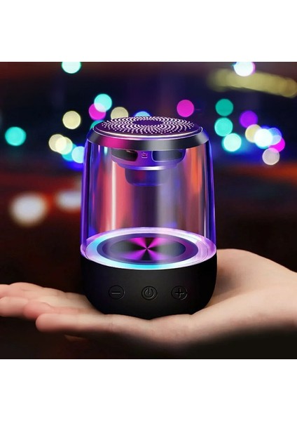 600 Mah Taşınabilir Rgb Mikrofonlu Aux/tf/bluetooth 3 Watt Hoparlör Speaker (Beyaz) (4767)