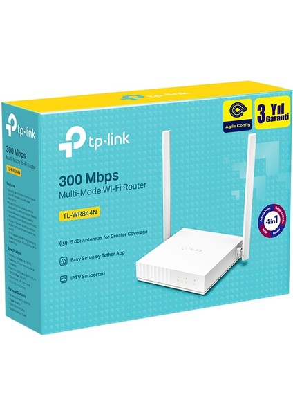 Tp-Lınk TL-WR844N 300MBPS 5dbı Multı-Mode Wıfı Router (Agıle Confıg) (4767)