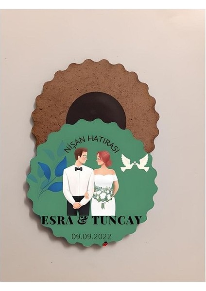 Nişan Hatırası Ahşap Magnet