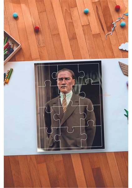 Atatürk 12 Parça Mdf Puzzle