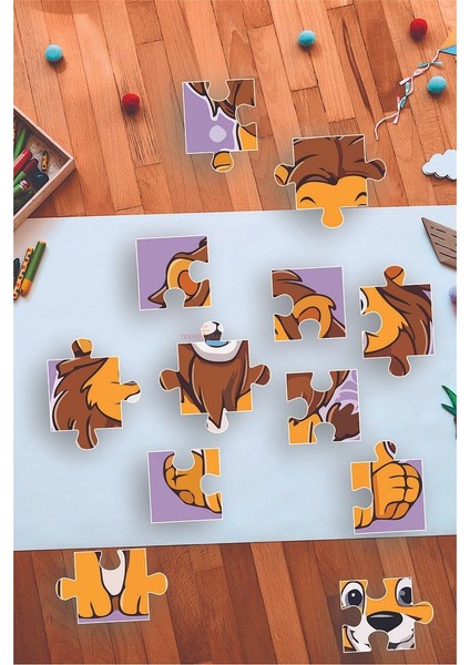 Sevimli Aslan Eğitici 12 Parça Mdf Puzzle