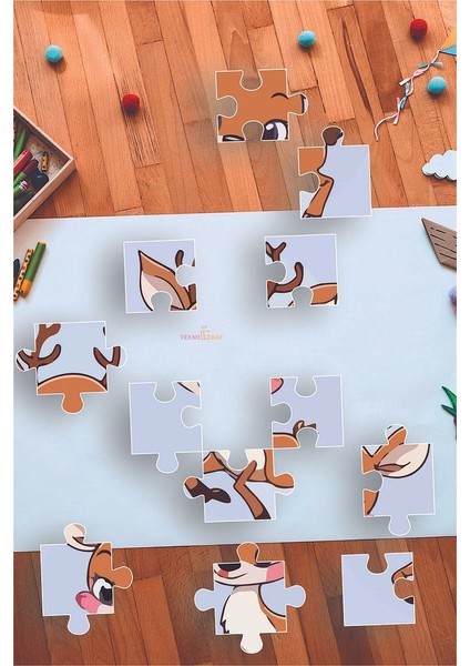 Sevimli Geyik Eğitici 12 Parça Mdf Puzzle