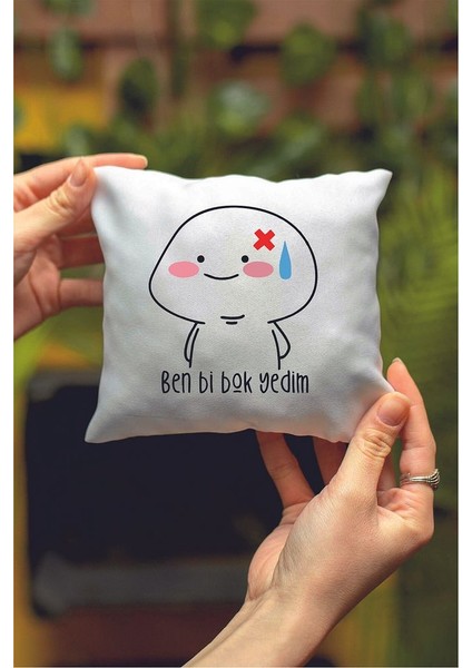 Ben Bi B.k Yedim Tasarımlı Dekoratif Mini Yastık