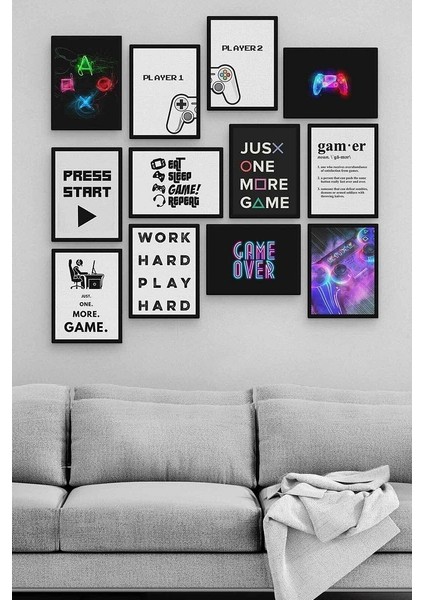 Gamer 12 Parça Ahşap Mdf Tablo ZLLTB264
