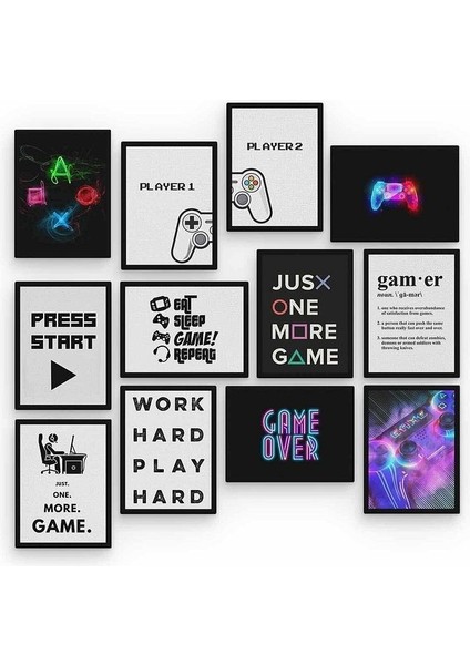 Gamer 12 Parça Ahşap Mdf Tablo ZLLTB264
