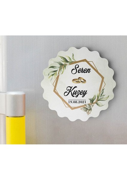 Nişan Düğün Hatırası Ahşap Magnet