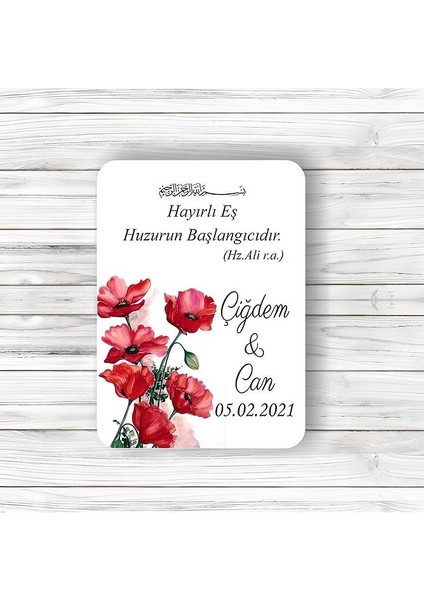 Nişan Düğün Nikah Ahşap Magnet