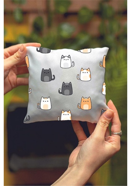 Kedi Tasarımlı Dekoratif Mini Yastık