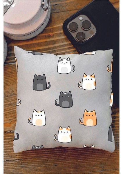 Kedi Tasarımlı Dekoratif Mini Yastık
