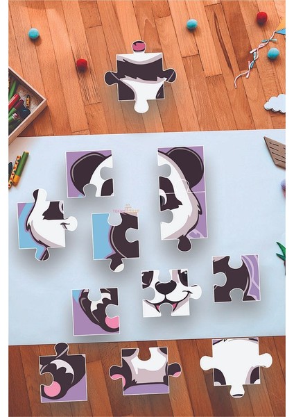 Sevimli Panda Eğitici 12 Parça Mdf Puzzle