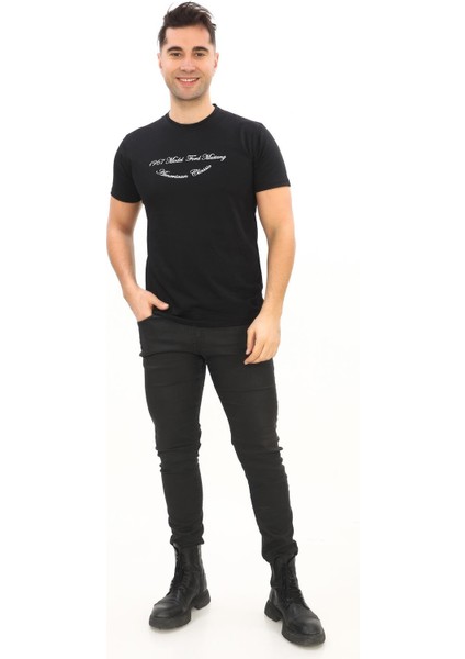 American Classic 1964 Ford M Özel Tasarım Baskılı Siyah T-Shirt (Slim Fit)