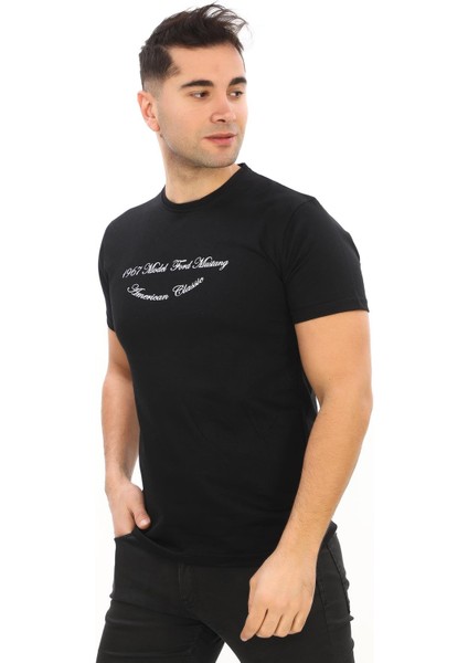 American Classic 1964 Ford M Özel Tasarım Baskılı Siyah T-Shirt (Slim Fit)
