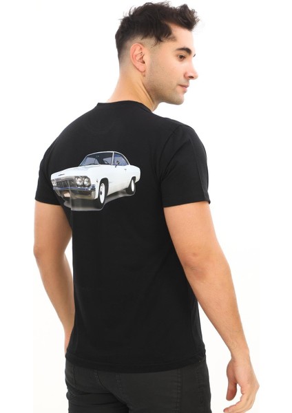 American Classic 1965 Chevrolet Impala Özel Tasarım Baskılı Siyah T-Shirt (Slim Fit) indirimleri