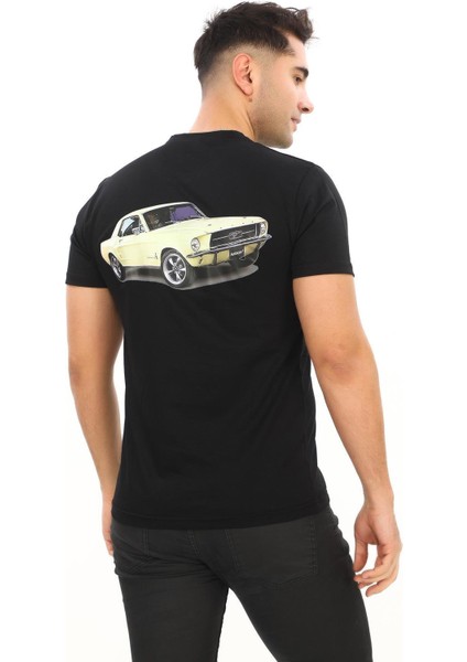 American Classic 1964 Ford M Özel Tasarım Baskılı Siyah T-Shirt (Slim Fit)