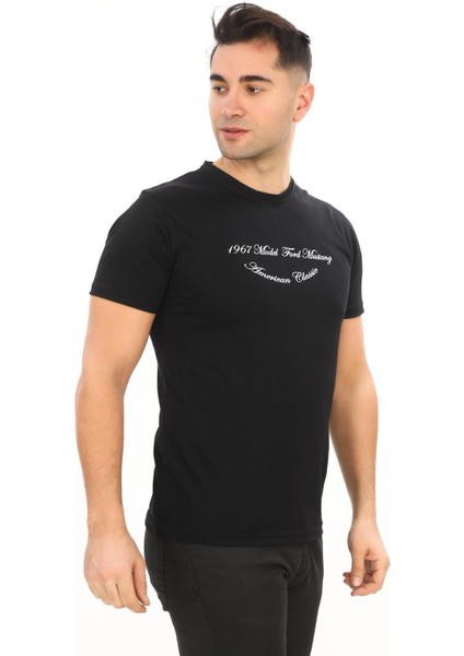 American Classic 1964 Ford M Özel Tasarım Baskılı Siyah T-Shirt (Slim Fit) fırsatları